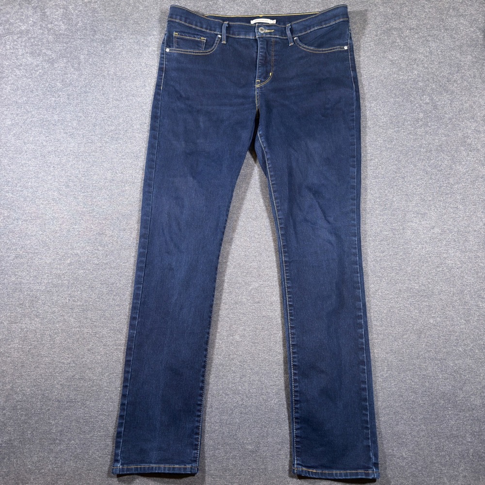 Levi's 312 Shaping Slim Jeans Women 32 Blue Mid Rise Dark Wash Stretch Denim